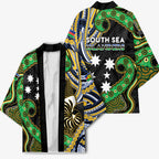 South Sea Islanders And New Caledonia Kimono Nautilus Shell Southern Cross Tribal Pattern