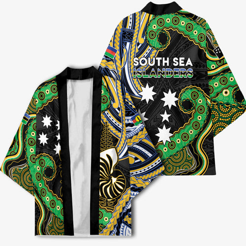 South Sea Islanders And New Caledonia Kimono Nautilus Shell Southern Cross Tribal Pattern