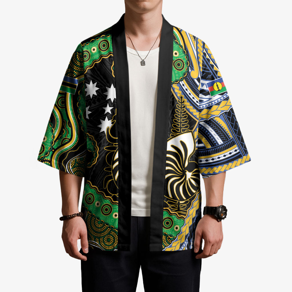 South Sea Islanders And New Caledonia Kimono Nautilus Shell Southern Cross Tribal Pattern