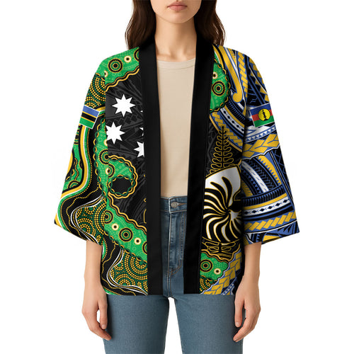 South Sea Islanders And New Caledonia Kimono Nautilus Shell Southern Cross Tribal Pattern