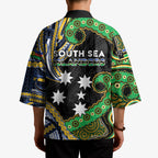 South Sea Islanders And New Caledonia Kimono Nautilus Shell Southern Cross Tribal Pattern