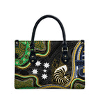 South Sea Islanders And New Caledonia Leather Bag Nautilus Shell Southern Cross Tribal Pattern