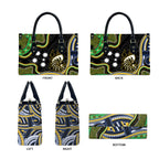 South Sea Islanders And New Caledonia Leather Bag Nautilus Shell Southern Cross Tribal Pattern