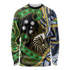 South Sea Islanders And New Caledonia Long Sleeve Shirt Nautilus Shell Southern Cross Tribal Pattern