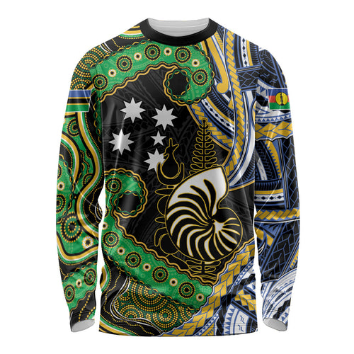 South Sea Islanders And New Caledonia Long Sleeve Shirt Nautilus Shell Southern Cross Tribal Pattern
