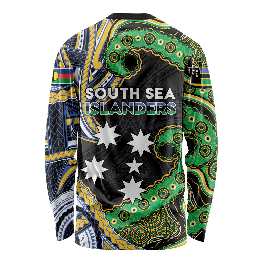 South Sea Islanders And New Caledonia Long Sleeve Shirt Nautilus Shell Southern Cross Tribal Pattern