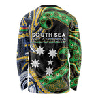 South Sea Islanders And New Caledonia Long Sleeve Shirt Nautilus Shell Southern Cross Tribal Pattern