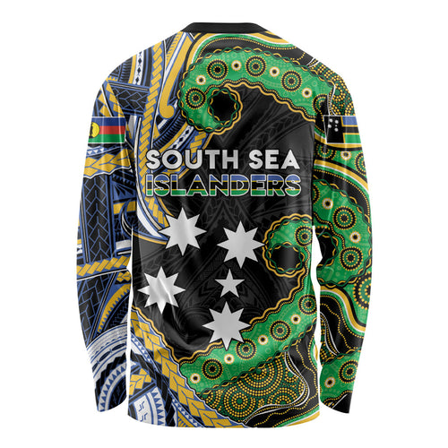 South Sea Islanders And New Caledonia Long Sleeve Shirt Nautilus Shell Southern Cross Tribal Pattern