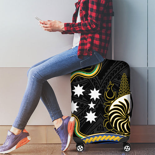 South Sea Islanders And New Caledonia Luggage Cover Nautilus Shell Southern Cross Tribal Pattern