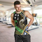 South Sea Islanders And New Caledonia Men Tank Top Nautilus Shell Southern Cross Tribal Pattern