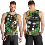 South Sea Islanders And New Caledonia Men Tank Top Nautilus Shell Southern Cross Tribal Pattern