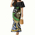 South Sea Islanders And New Caledonia Mermaid Dress Nautilus Shell Southern Cross Tribal Pattern