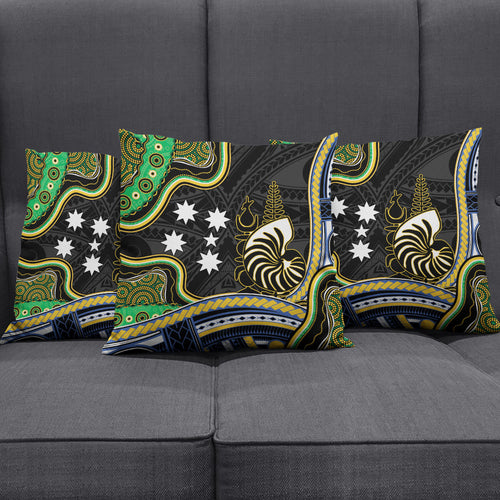 South Sea Islanders And New Caledonia Pillow Cover Nautilus Shell Southern Cross Tribal Pattern