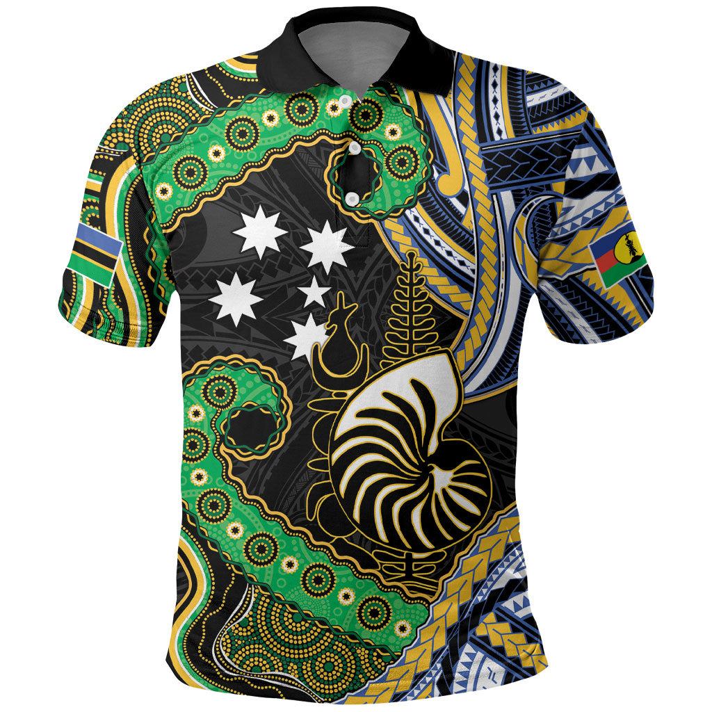 South Sea Islanders And New Caledonia Polo Shirt Nautilus Shell Southern Cross Tribal Pattern