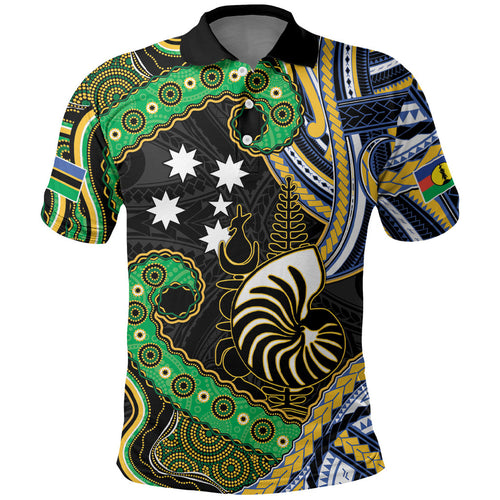 South Sea Islanders And New Caledonia Polo Shirt Nautilus Shell Southern Cross Tribal Pattern