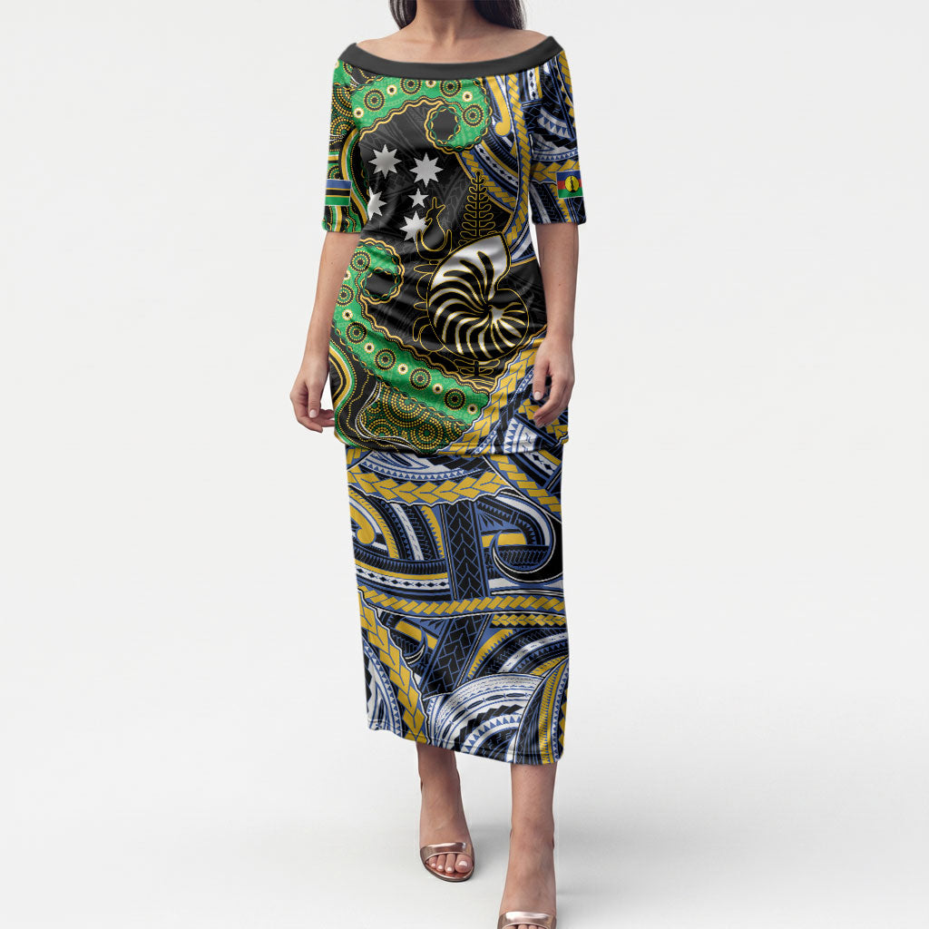 South Sea Islanders And New Caledonia Puletasi Nautilus Shell Southern Cross Tribal Pattern