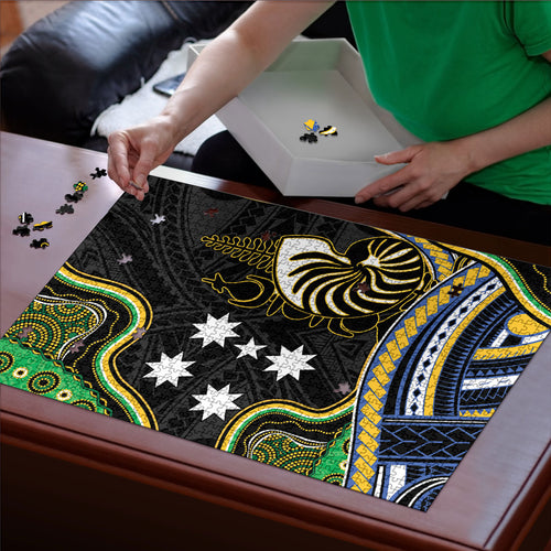 South Sea Islanders And New Caledonia Puzzle Nautilus Shell Southern Cross Tribal Pattern