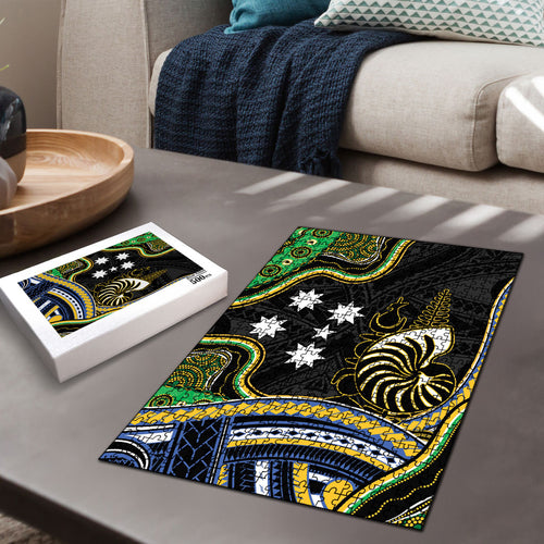 South Sea Islanders And New Caledonia Puzzle Nautilus Shell Southern Cross Tribal Pattern
