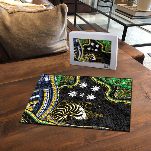 South Sea Islanders And New Caledonia Puzzle Nautilus Shell Southern Cross Tribal Pattern