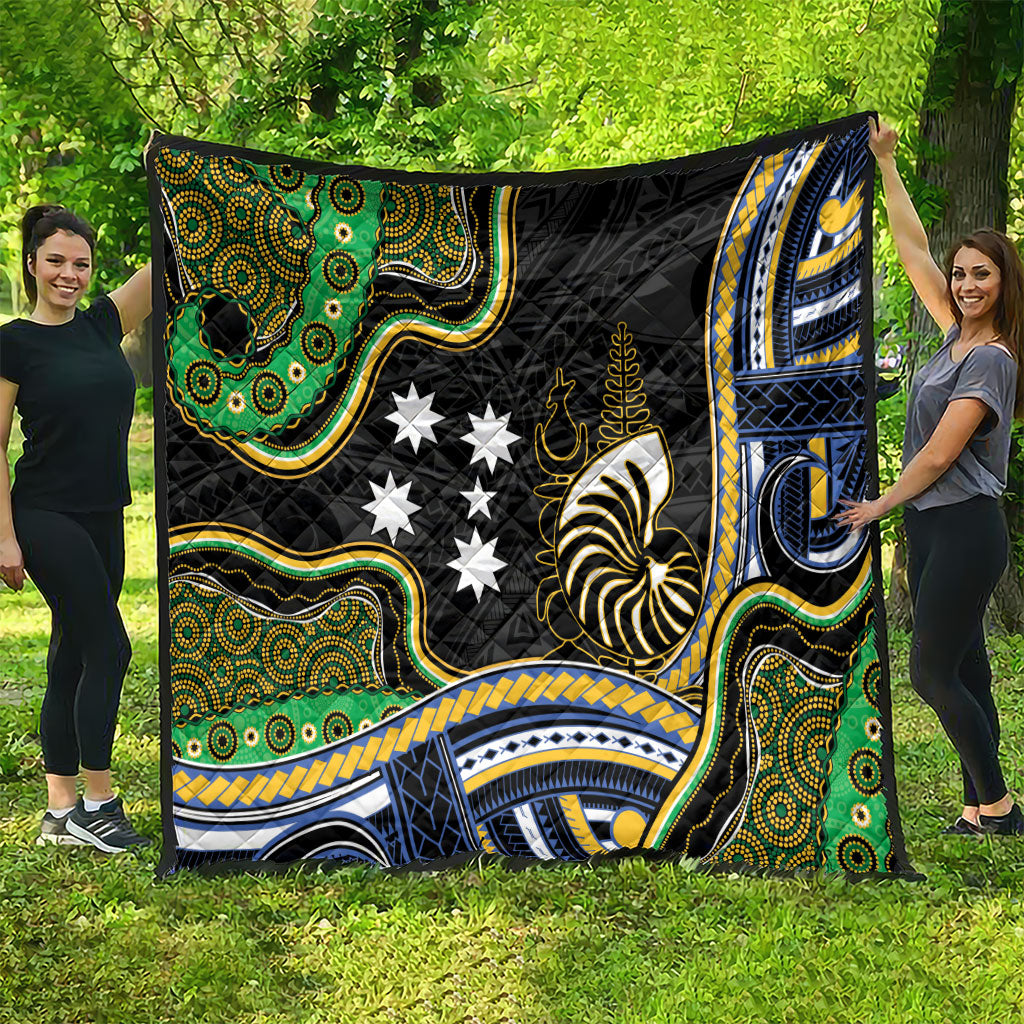 South Sea Islanders And New Caledonia Quilt Nautilus Shell Southern Cross Tribal Pattern