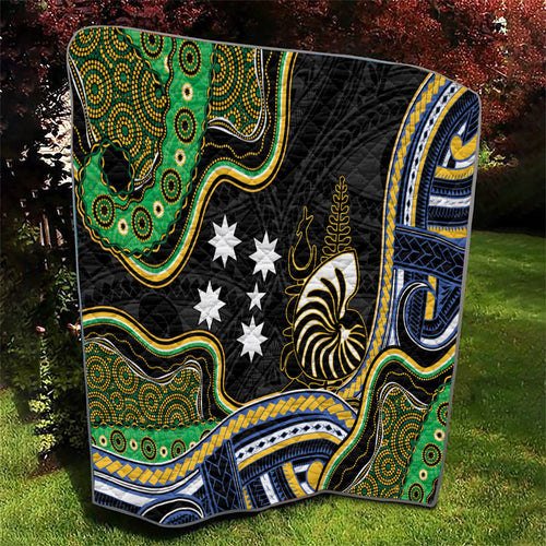 South Sea Islanders And New Caledonia Quilt Nautilus Shell Southern Cross Tribal Pattern