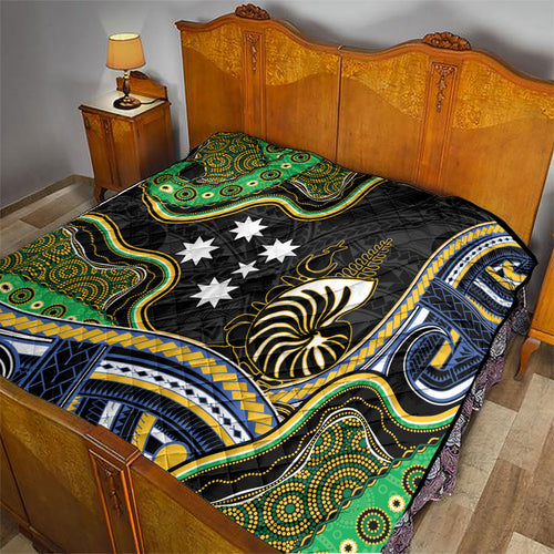 South Sea Islanders And New Caledonia Quilt Nautilus Shell Southern Cross Tribal Pattern
