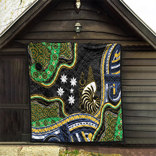 South Sea Islanders And New Caledonia Quilt Nautilus Shell Southern Cross Tribal Pattern
