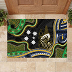 South Sea Islanders And New Caledonia Rubber Doormat Nautilus Shell Southern Cross Tribal Pattern