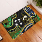 South Sea Islanders And New Caledonia Rubber Doormat Nautilus Shell Southern Cross Tribal Pattern