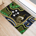 South Sea Islanders And New Caledonia Rubber Doormat Nautilus Shell Southern Cross Tribal Pattern