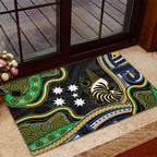 South Sea Islanders And New Caledonia Rubber Doormat Nautilus Shell Southern Cross Tribal Pattern