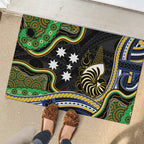 South Sea Islanders And New Caledonia Rubber Doormat Nautilus Shell Southern Cross Tribal Pattern