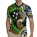 South Sea Islanders And New Caledonia Rugby Jersey Nautilus Shell Southern Cross Tribal Pattern
