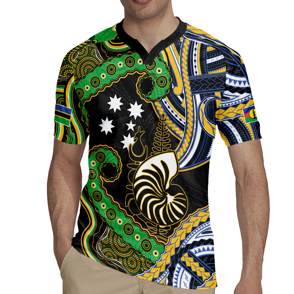 South Sea Islanders And New Caledonia Rugby Jersey Nautilus Shell Southern Cross Tribal Pattern