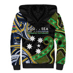 South Sea Islanders And New Caledonia Sherpa Hoodie Nautilus Shell Southern Cross Tribal Pattern