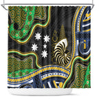 South Sea Islanders And New Caledonia Shower Curtain Nautilus Shell Southern Cross Tribal Pattern