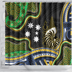 South Sea Islanders And New Caledonia Shower Curtain Nautilus Shell Southern Cross Tribal Pattern