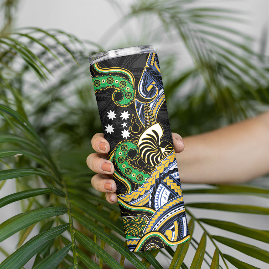 South Sea Islanders And New Caledonia Skinny Tumbler Nautilus Shell Southern Cross Tribal Pattern