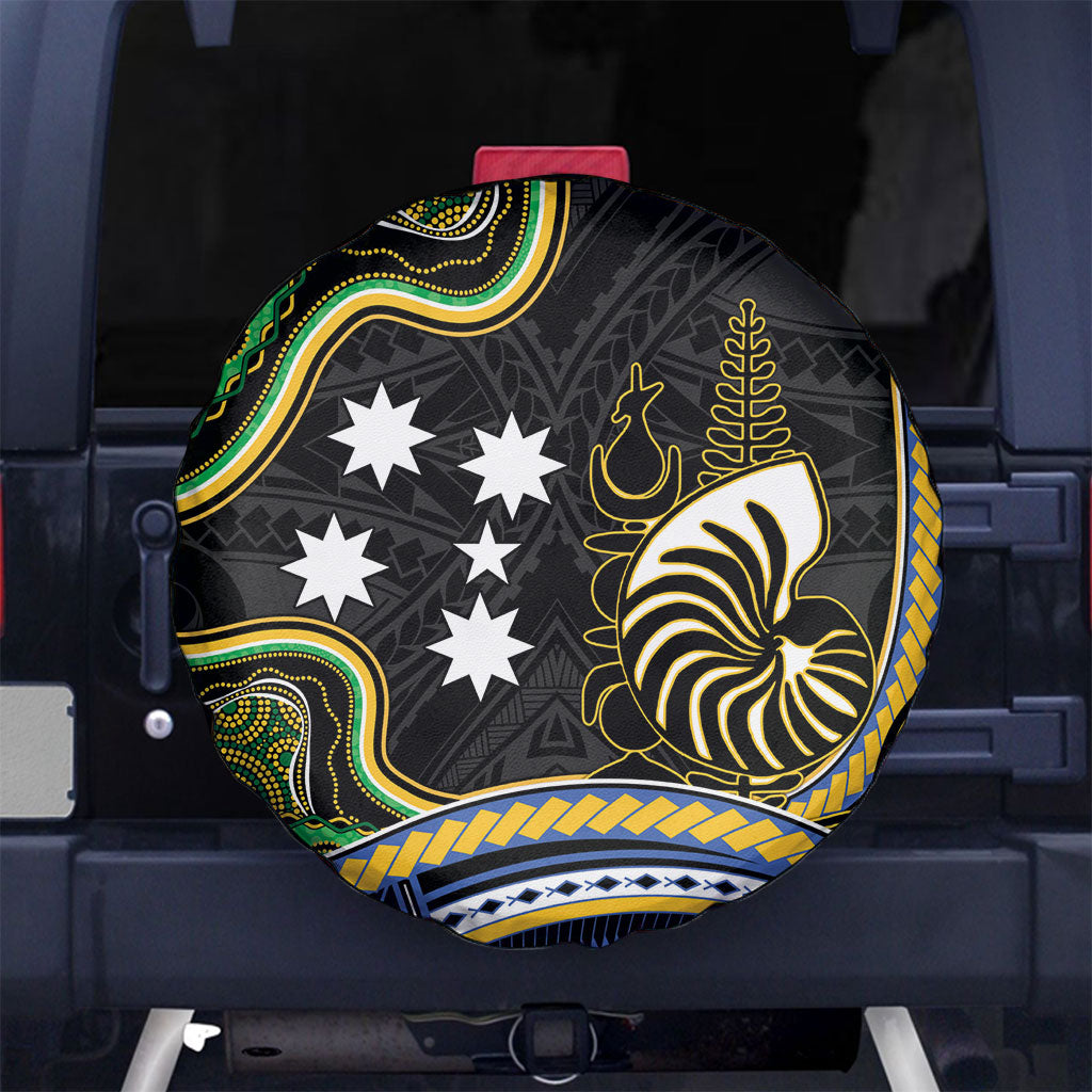 South Sea Islanders And New Caledonia Spare Tire Cover Nautilus Shell Southern Cross Tribal Pattern