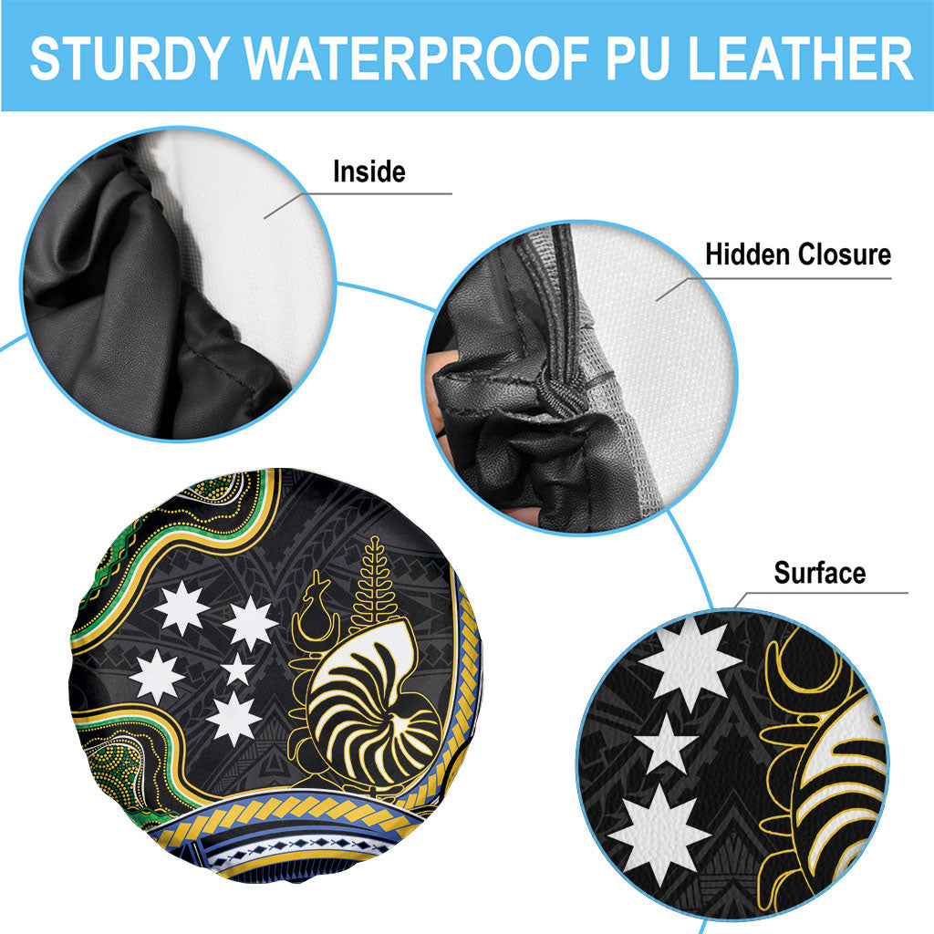 South Sea Islanders And New Caledonia Spare Tire Cover Nautilus Shell Southern Cross Tribal Pattern