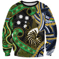 South Sea Islanders And New Caledonia Sweatshirt Nautilus Shell Southern Cross Tribal Pattern