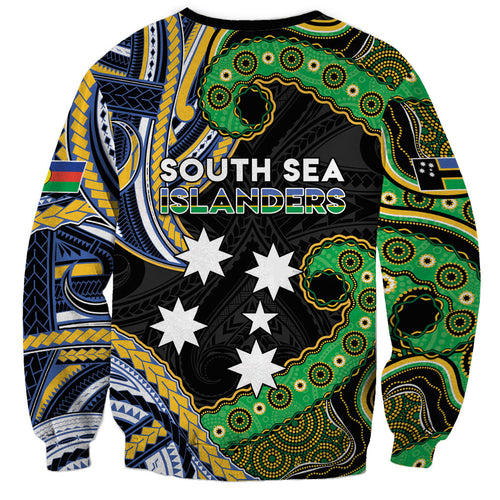 South Sea Islanders And New Caledonia Sweatshirt Nautilus Shell Southern Cross Tribal Pattern