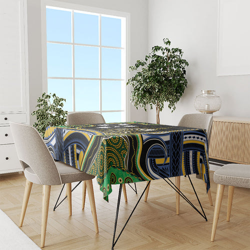 South Sea Islanders And New Caledonia Tablecloth Nautilus Shell Southern Cross Tribal Pattern