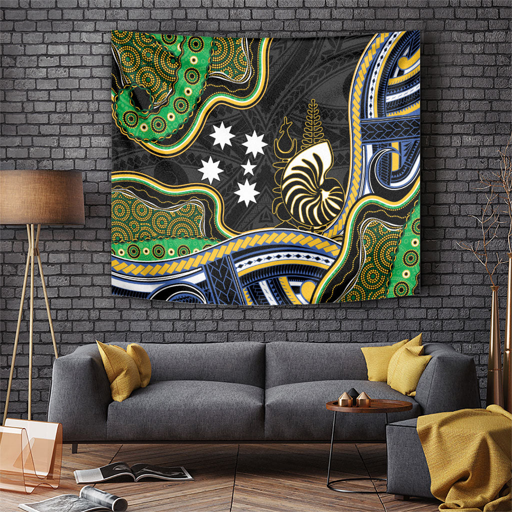 South Sea Islanders And New Caledonia Tapestry Nautilus Shell Southern Cross Tribal Pattern