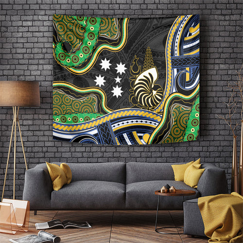 South Sea Islanders And New Caledonia Tapestry Nautilus Shell Southern Cross Tribal Pattern