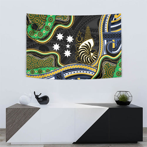 South Sea Islanders And New Caledonia Tapestry Nautilus Shell Southern Cross Tribal Pattern