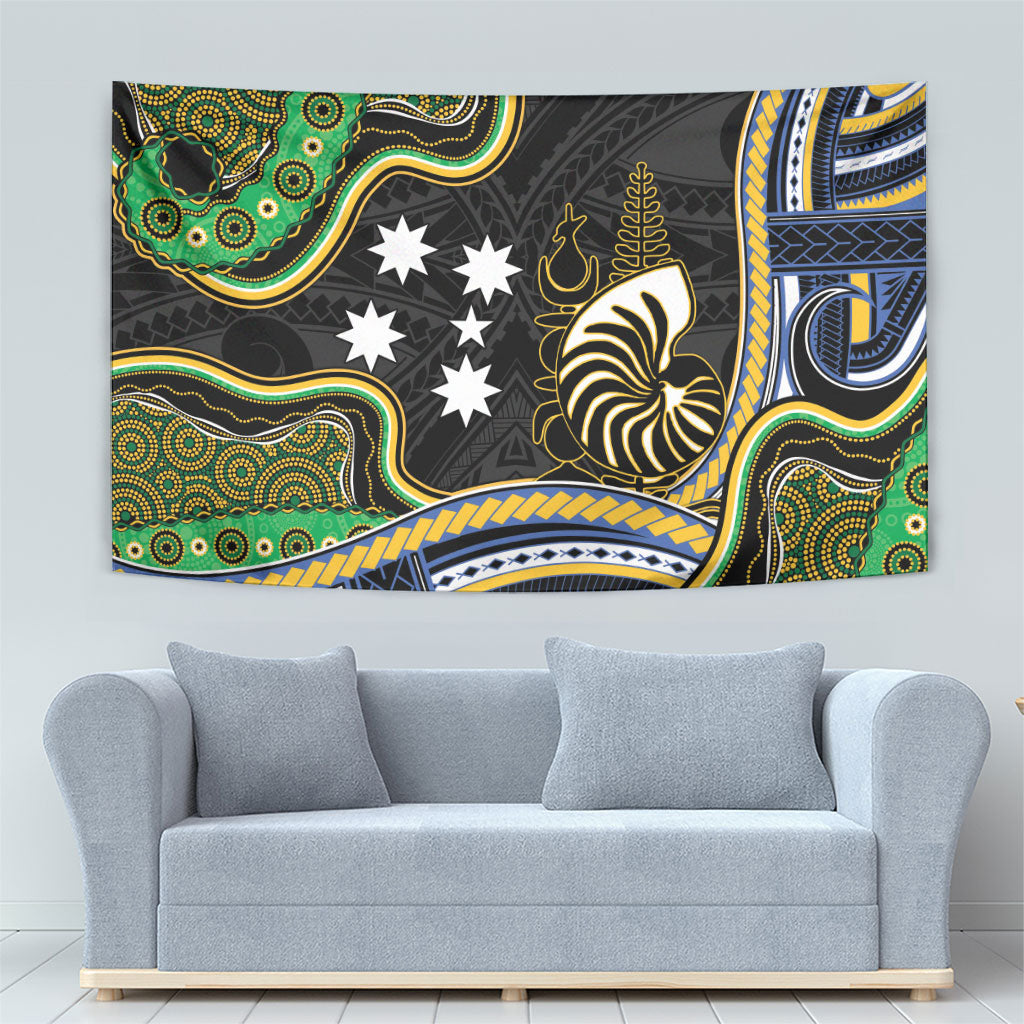 South Sea Islanders And New Caledonia Tapestry Nautilus Shell Southern Cross Tribal Pattern
