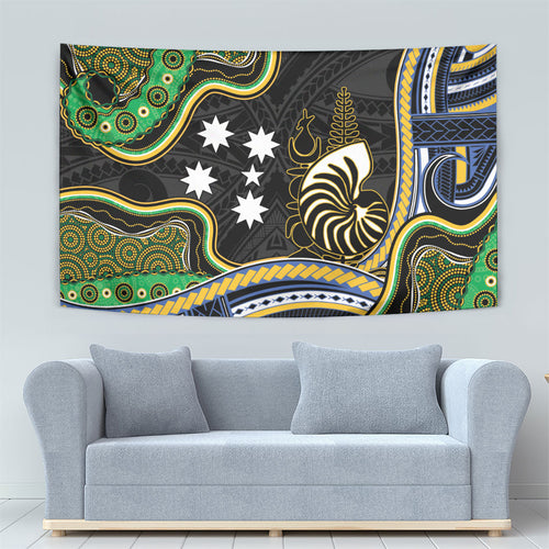 South Sea Islanders And New Caledonia Tapestry Nautilus Shell Southern Cross Tribal Pattern