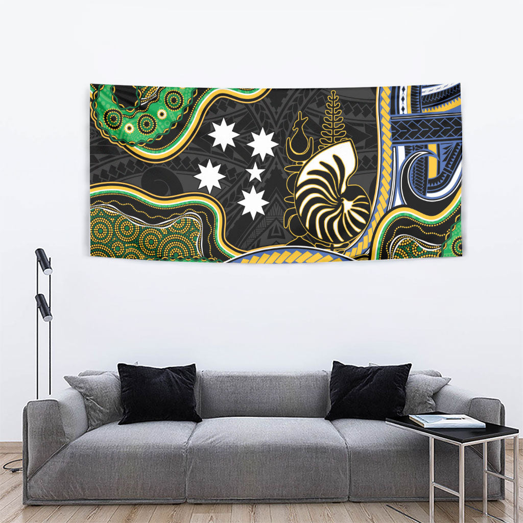 South Sea Islanders And New Caledonia Tapestry Nautilus Shell Southern Cross Tribal Pattern