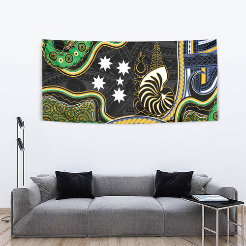 South Sea Islanders And New Caledonia Tapestry Nautilus Shell Southern Cross Tribal Pattern